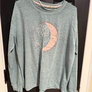 C&C California Lt Green Floral Long Sleeve T-shirt - M